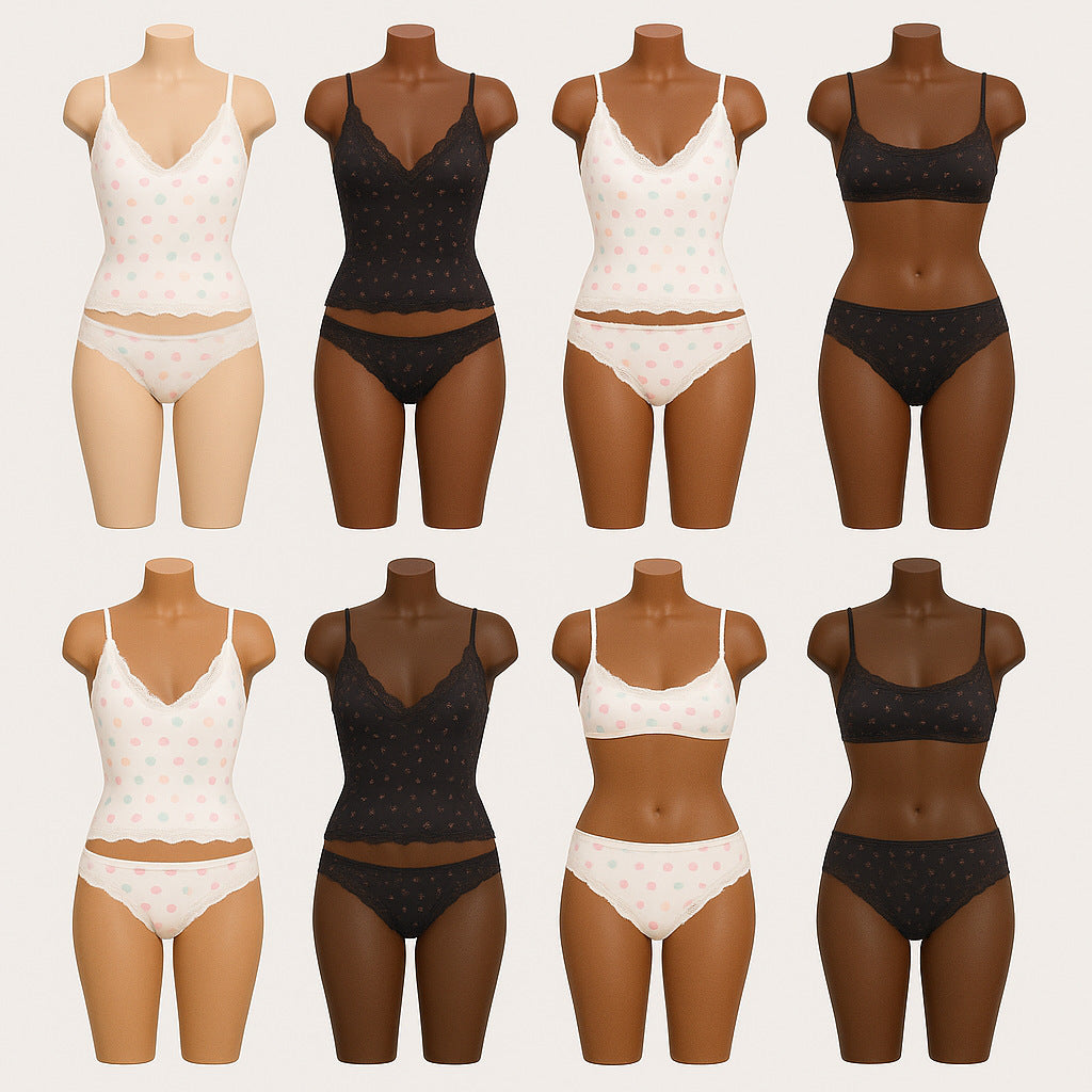 Triangle Cami&Boy Short&Dipped Thong&Scoop Bralette&Tanga