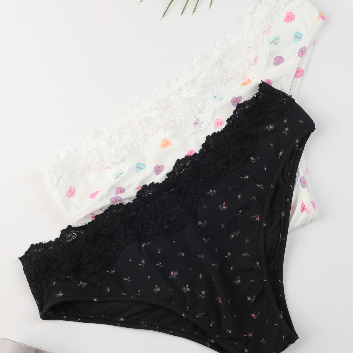 LACE DIPPED THONG蕾丝花边三角丁字裤卡戴珊同款少女心内裤塑身
