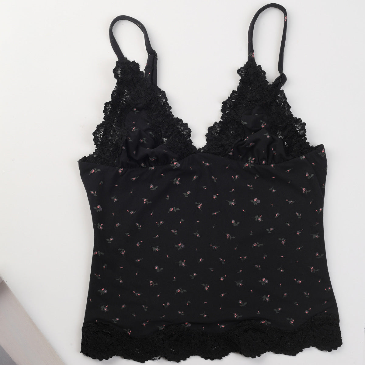 Triangle Cami&Boy Shor性感聚拢蕾丝吊带背心短裤塑身分体式套装