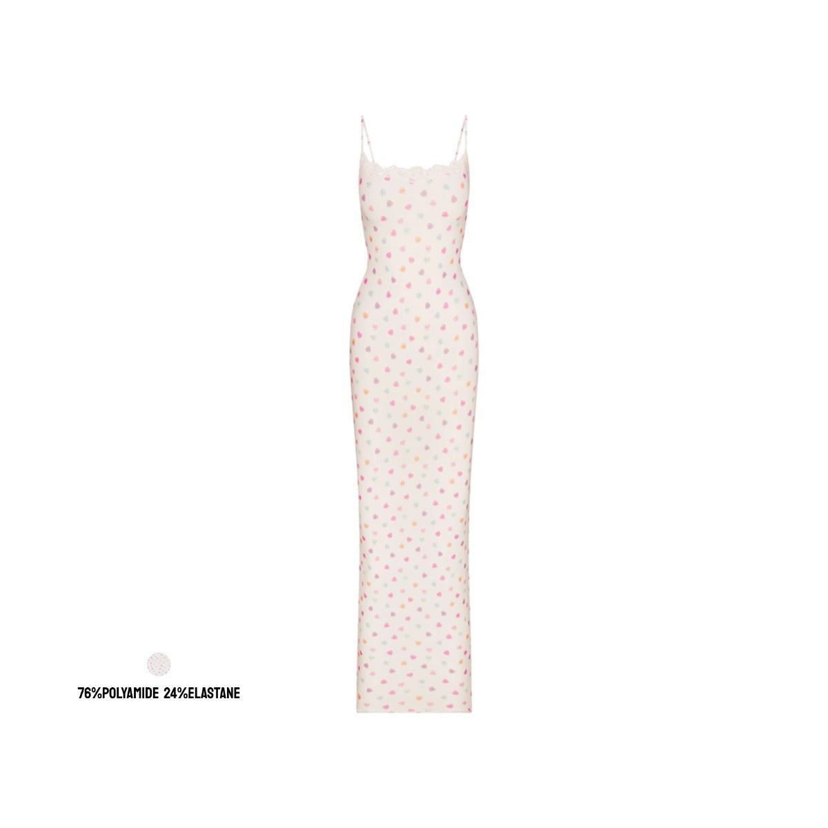 Lace Slip Dress塑身长裙情人节性感蕾丝吊带裙Skims印花连衣裙