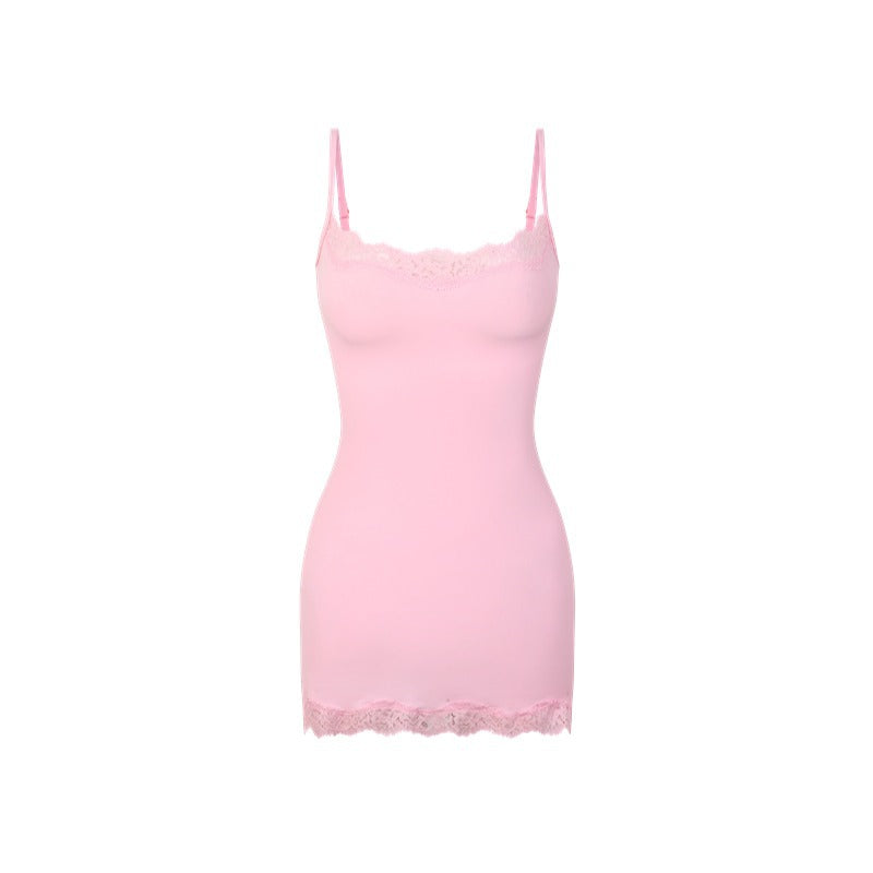 Lace Slip Dress性感蕾丝吊带连衣裙短裙包臀塑形卡戴珊skim*同款