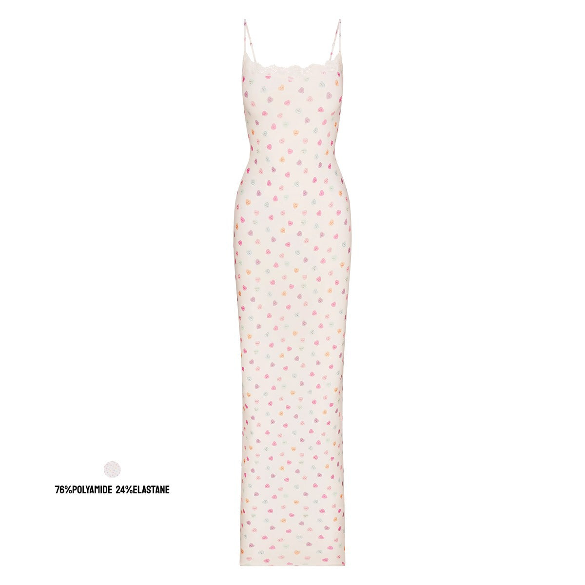 Lace Slip Dress塑身长裙情人节性感蕾丝吊带裙Skims印花连衣裙