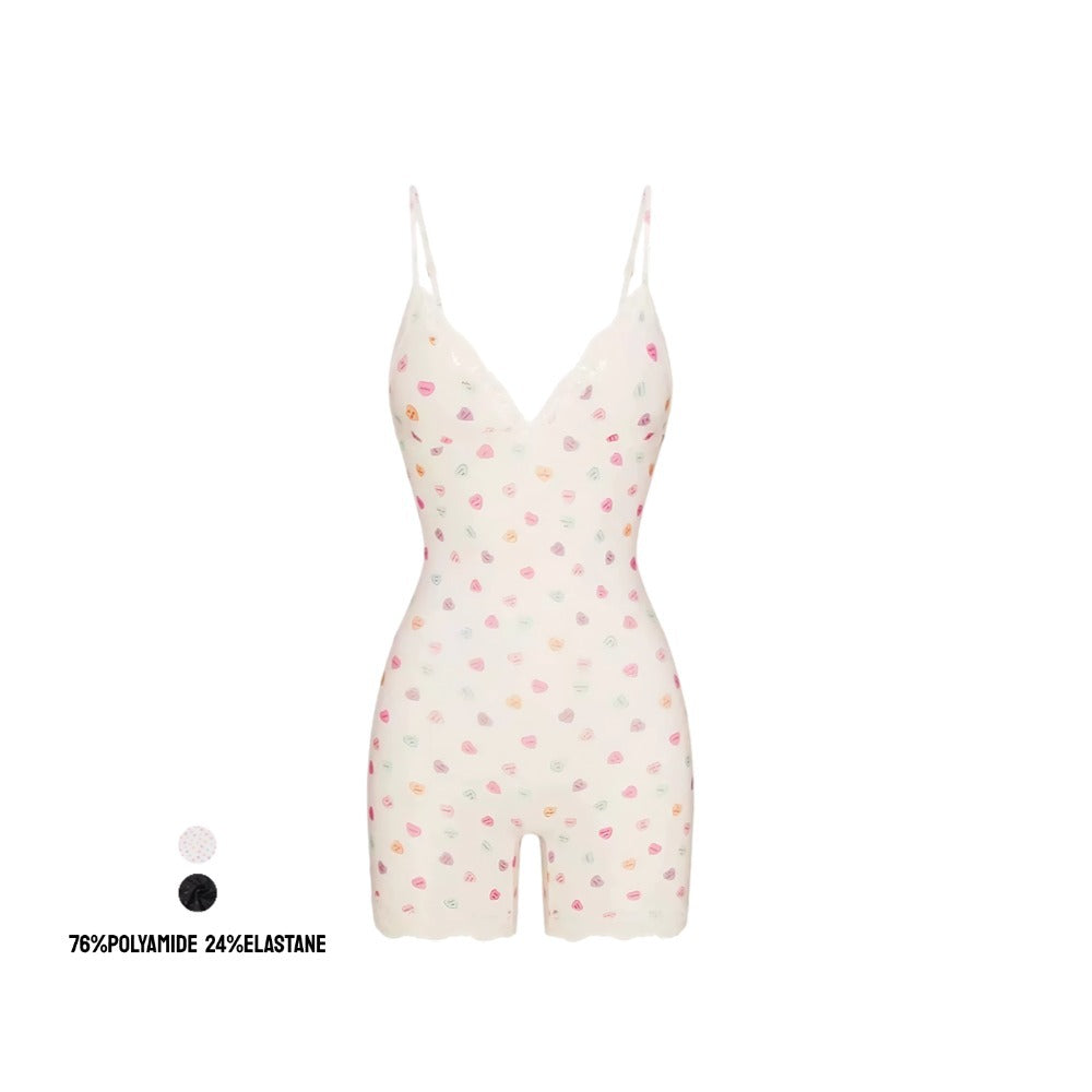 Lace Triangle Onesie性感skim塑身衣蕾丝连体衣无衬垫三角罩杯