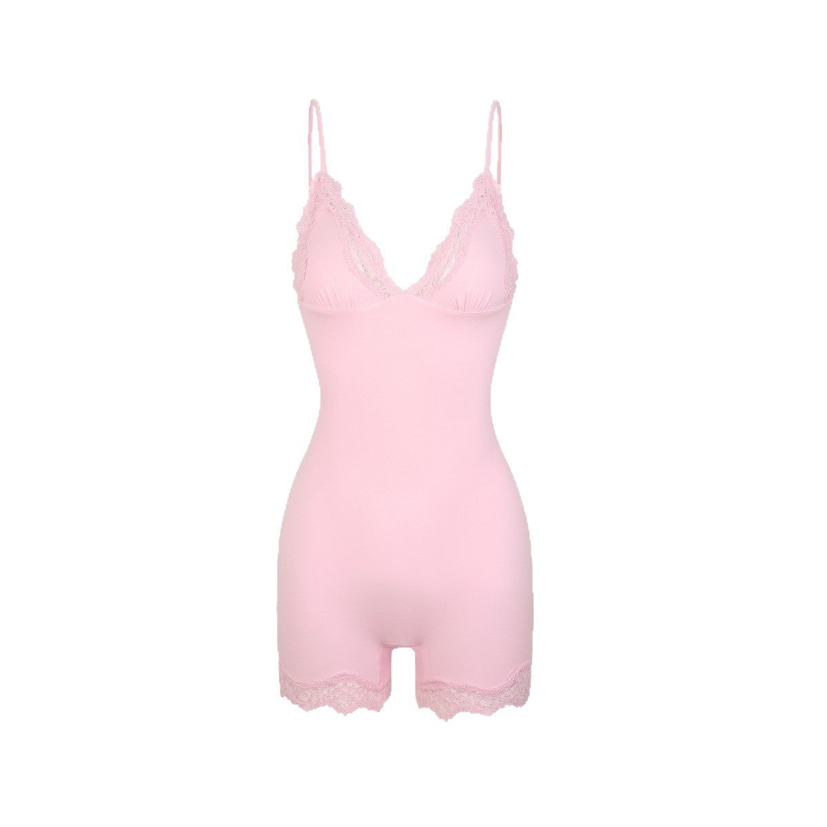 Lace Triangle Onesie性感塑身衣蕾丝花边连体衣无衬垫三角罩杯
