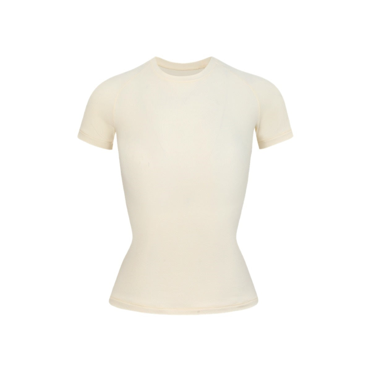 Cotton Jersey赵露思同款卡戴珊短袖T恤女弹力上衣圆领修身打底衫
