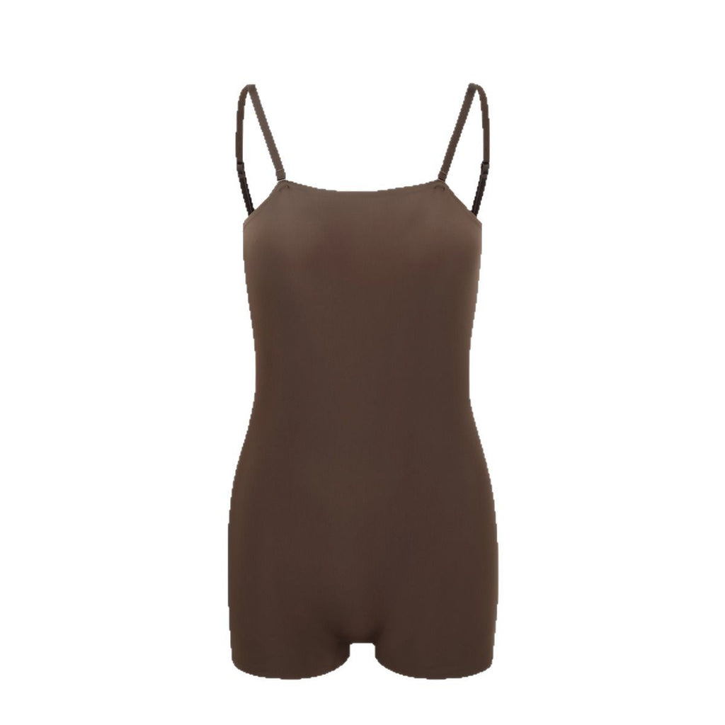 欧美Bodysuit连体衣露背平角瑜伽调节肩带塑身衣Skims塑身文胸
