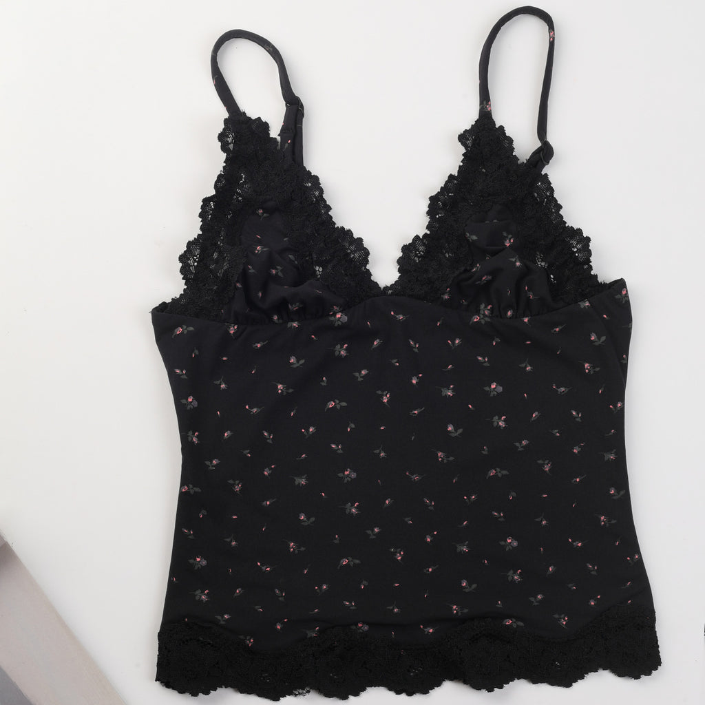 Triangle Cami&Boy Shor性感聚拢蕾丝吊带背心短裤塑身分体式套装