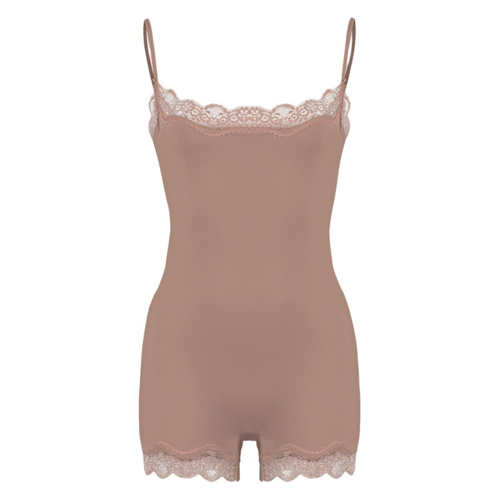 Lace Bodysuit性感蕾丝花边吊带塑身连体衣Kim同款塑身衣skims