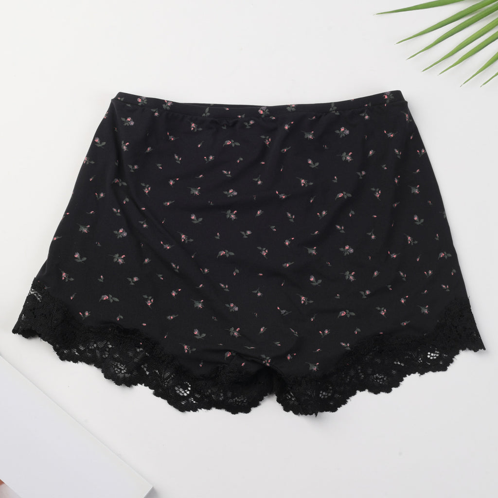 Triangle Cami&Boy Shor性感聚拢蕾丝吊带背心短裤塑身分体式套装