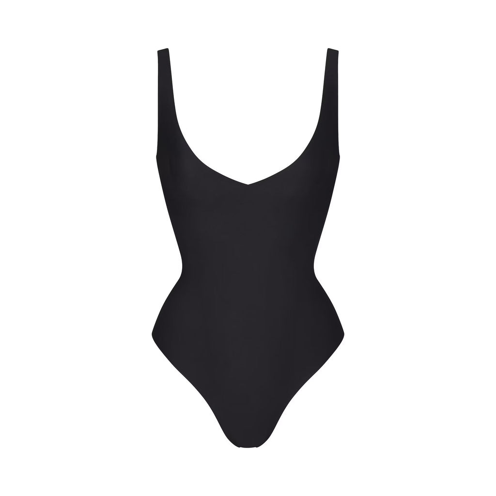 Unlined Plunge Thong Bodysuit塑身衣性感丁字裤无衬垫罩杯连体